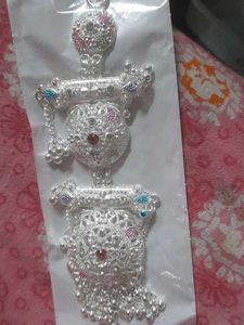 Silver Anklets with Stones