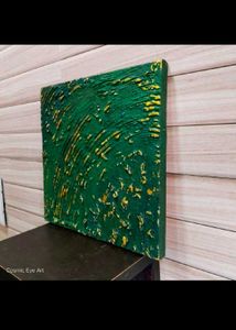 Textured Green Yellow Wall Art