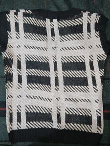 Vintage V-Neck Plaid Knit Vest