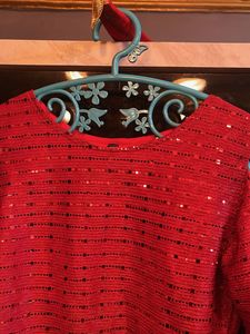 Red Sequin Party Top Use In Navratri