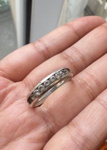 Sale 92.5 Silver Chunky Zircon Ring