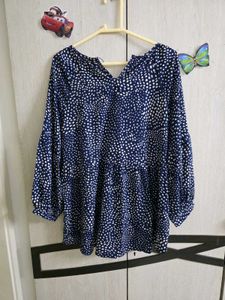 Stylish Navy &amp; White Dotted Top