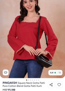 Red full sleeves kurti