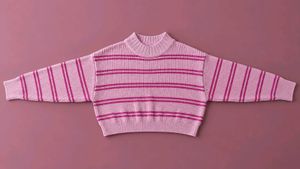 PINK &amp; MAGENTA STRIPED CROPPED KNIT SWEATER