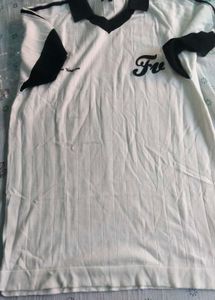 White &amp; Black Striped V-Neck Top