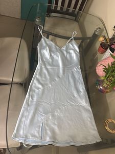 Satin Slip Dress with Slit