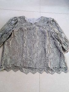 Elegant Lace Silver Greyish Tops