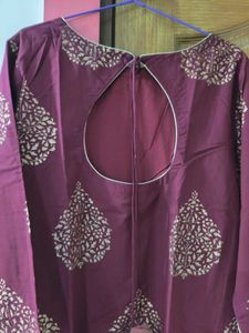 Bunaai Maroon Premium Cotton Suit Set