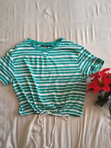 Green striped top