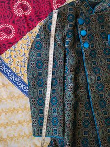 Self Design Sherwani With Jodhpuri Breeched green