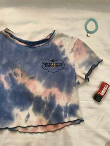 Tie-Dye Ribbed Cropped Top