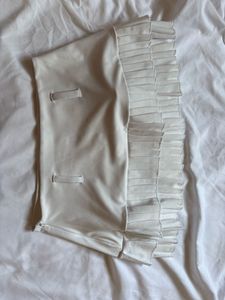 white Pleated Mini Skirt