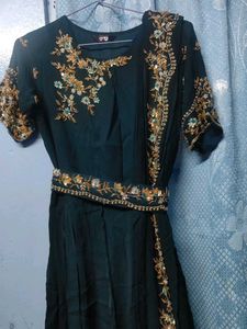 Embroidered Dark Green Lehenga Choli