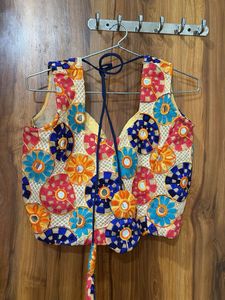 Bohemian Embroidered Blouse with Mirror Work