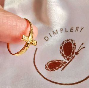 18k Gold Plated Cross Ring