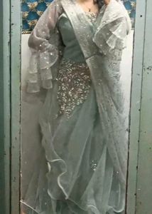 Ice Blue Designer Gown