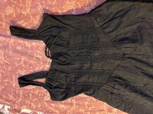 Flowy Black Midi Dress
