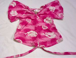 Vibrant Pink western Floral Print Kurta adjustable