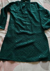 Green Embellished Kurta
