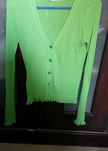 Bright Green Mango Cardigan