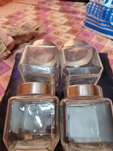 Four Pcs Glass Jars