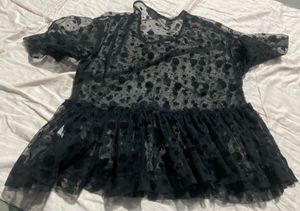 Black Polka Dot Sheer Top
