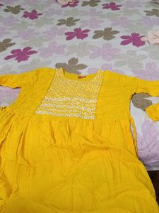 Vibrant Yellow Embroidered Kurta