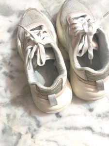 Stylish Pink &amp; Grey Sneakers