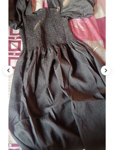 Chic Black Puff Sleeve Midi Dress