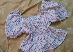 Floral Print Puff Sleeve Top