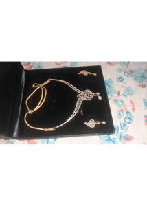Stunning Gold Plated AD Necklace &amp; Earring Set