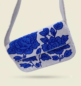 Beaded Floral Clutch Bag