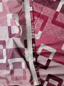 Pink Geometric Print Curtain