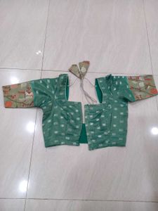 Elegant green kota blouse