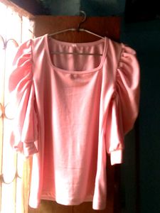 Chic Pink Puff Sleeve Top