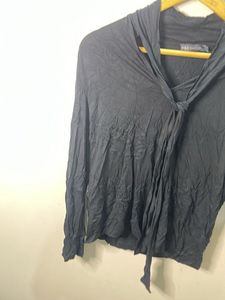 Marks &amp; Spencer Black Tie Neck Top