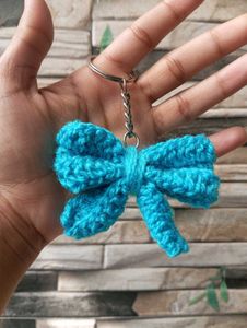 Handmade Crochet Bow Keychain