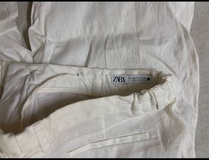 Zara Men's White Linen Pants