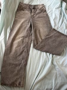Grey Wash Baggy Denim Jeans
