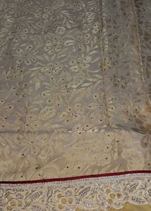 Golden Saari with cutwork border original baraso