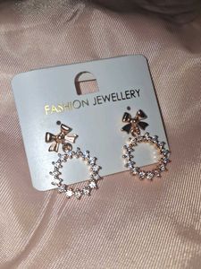 Sparkling Bow Hoop Earrings