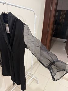 SASSAFRAS Chic Black Blazer Dress