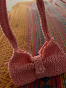Handmade Pink Crochet Clutch Bag