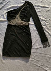 rhinestone Sparkly one Shoulder dress