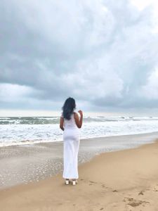 Elegant White Asymmetrical Dress