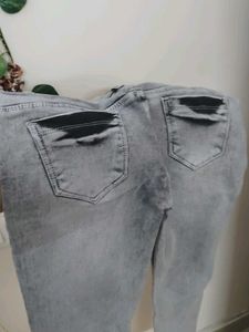 Stylish Grey Wash Denim Jeans