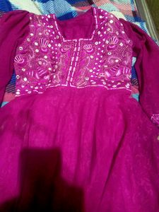 Dark Pink Colour Gown For Women