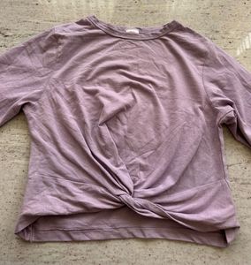 Lavender Twist Front Long Sleeve Top