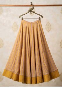 Elegant Teal Brocade Skirt
