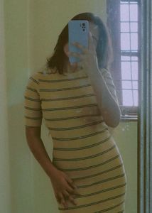 Ribbed Striped Mini Dress